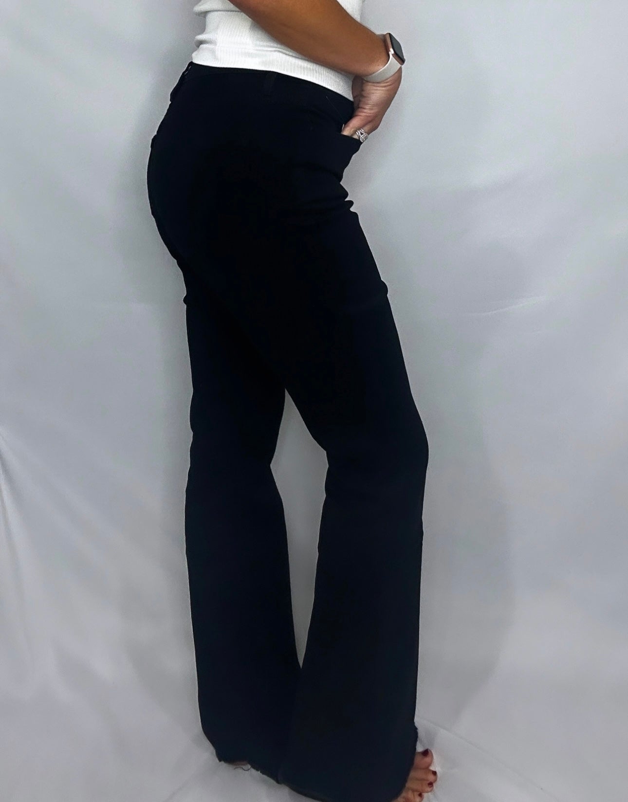 Haisley High Rise Black Flares